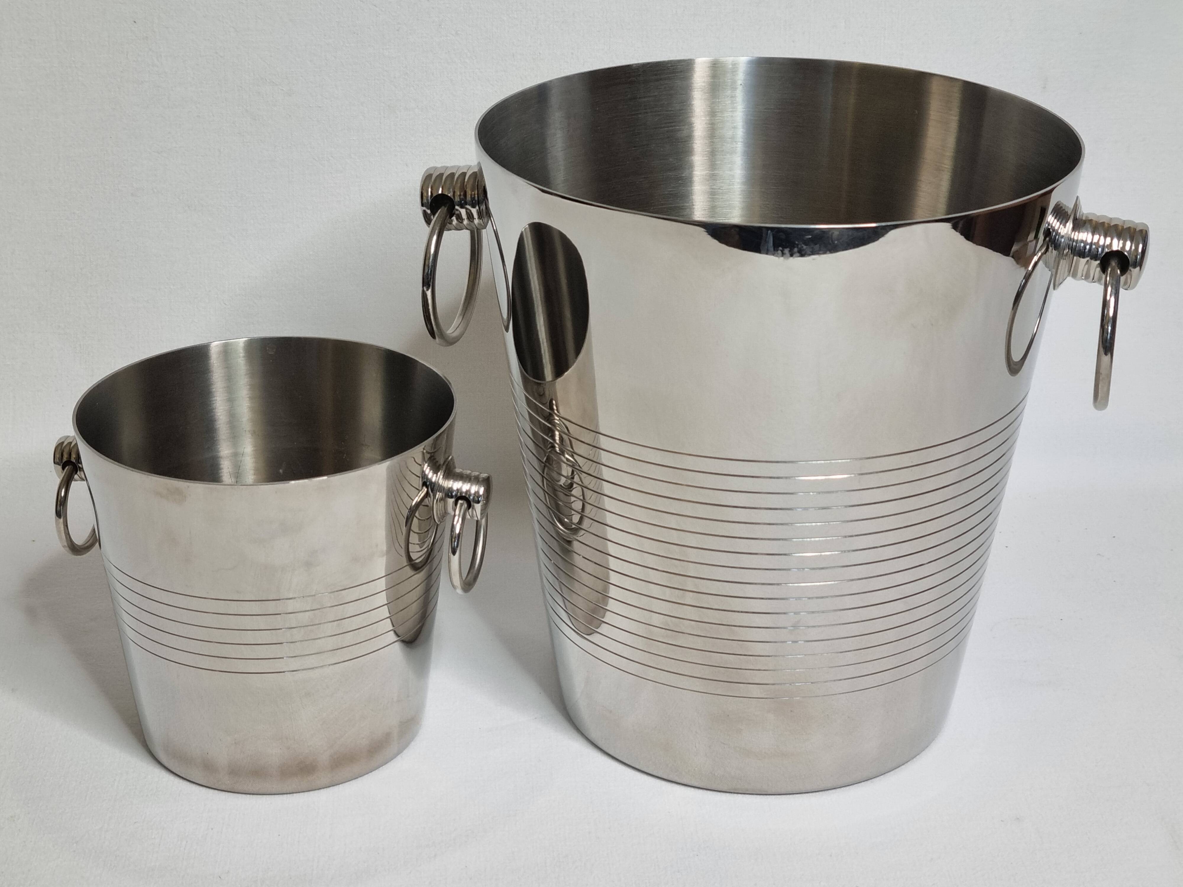 Letang Rémy stainless steel champagne cooler and ice bucket from the 80s