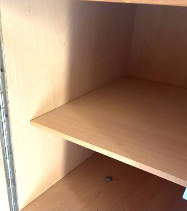 Bureau scandinave vintage en teck blond miel