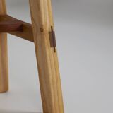 Contemporary handcrafted stool in solid oak and ash wood
