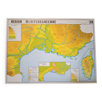 School map: south east altitudes n°27 / mediterranean region n°28