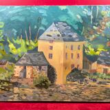 Le Joncour (XXth century) Mill on the Mayenne, Oil on canvas