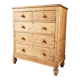 Large renovated antique English chest of drawers in solid pine.
