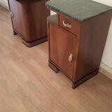 Tables de chevet italiennes Art Déco en noyer, Set de 2