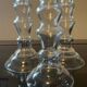 Trio of designer blown glass candle holders