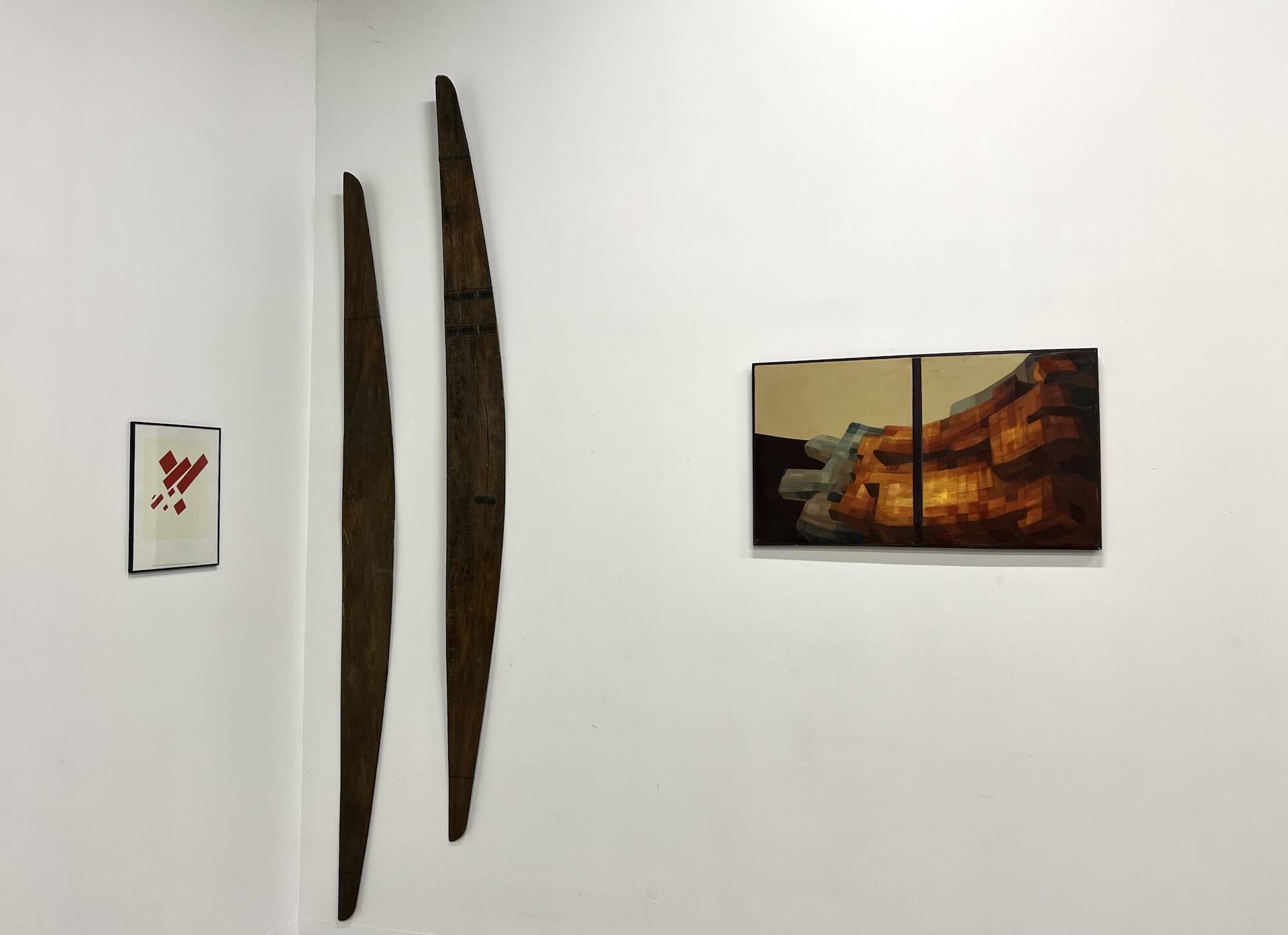 Modernist diptych, oil on canvas