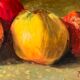 Authentic still life with apples circa 1959, oil painting