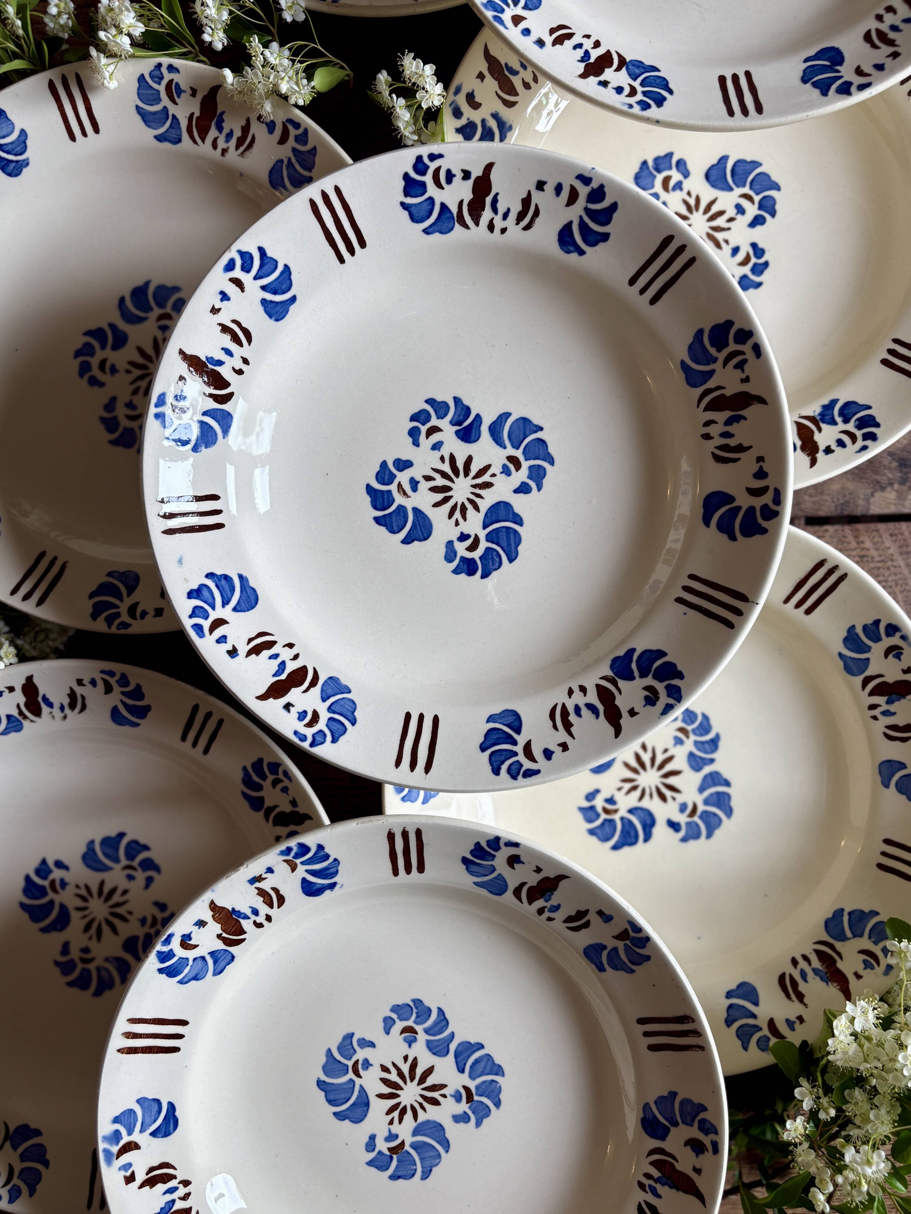 set of 10 vintage deep plates model Laval