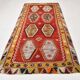 Grand Kilim Designer Vintage, Tapis Anatolien Rouge Fait Main, 149x308 Cm