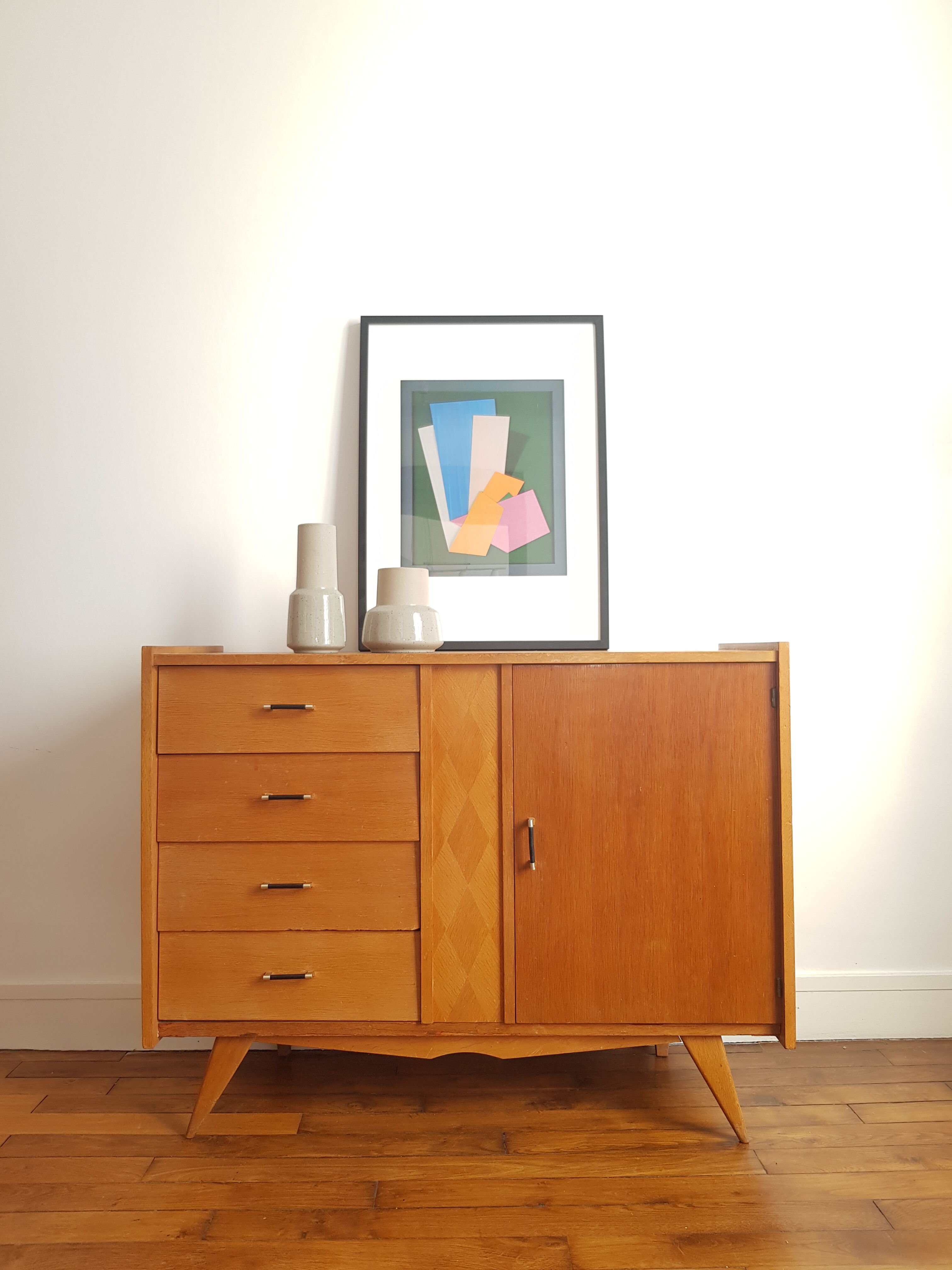 Vintage Scandinavian wooden row