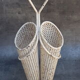 White metal double umbrella holder, Mathieu Mategot - 50s