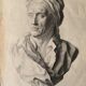 Pencil drawing, bust, signed, nineteenth