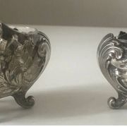 Beautiful pair of Louis XV style silver salt cellars