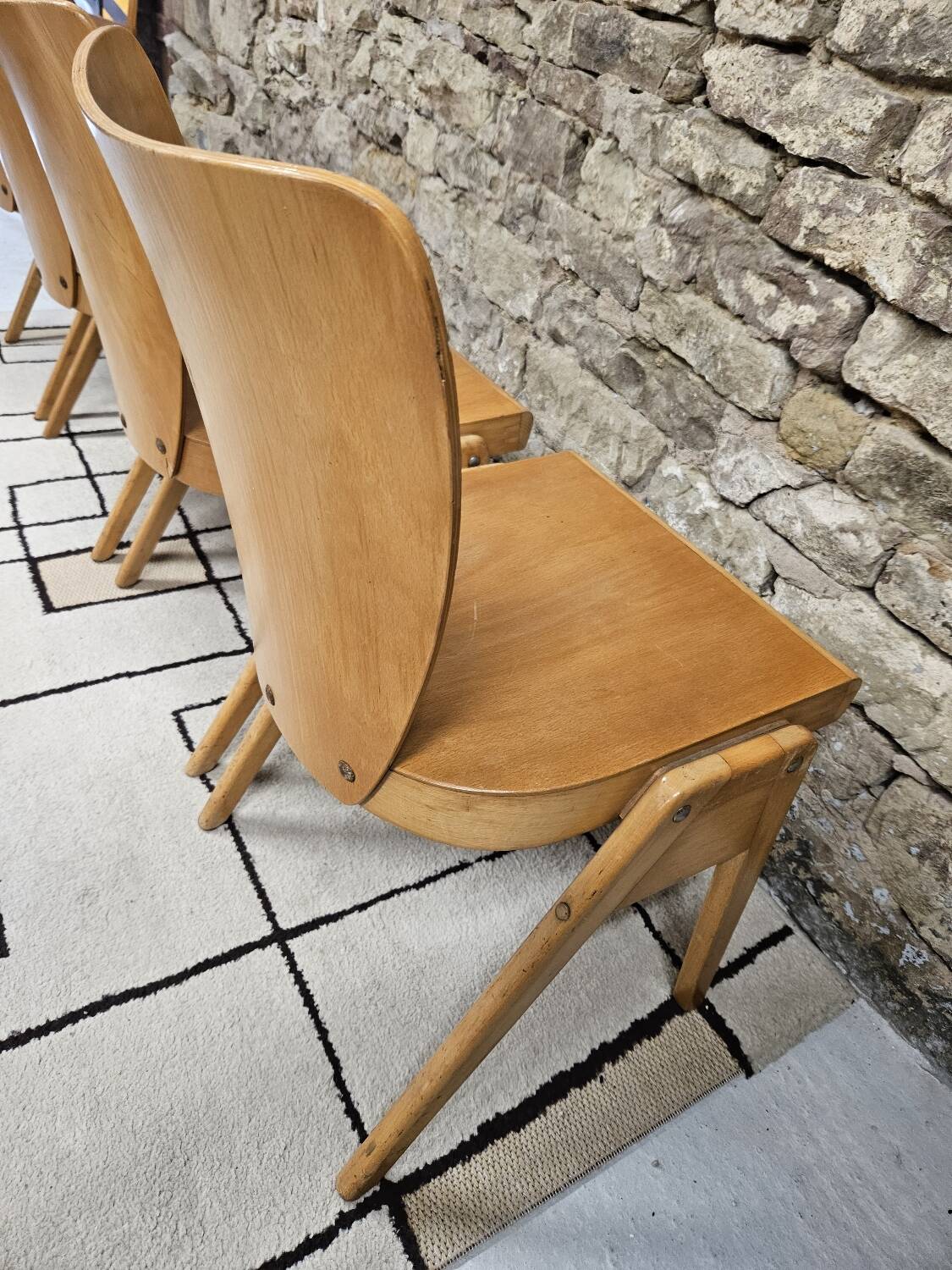 Set of 4 vintage 1960s bistro chairs
