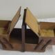 Wooden sewing box varnished 3 compartments vintage