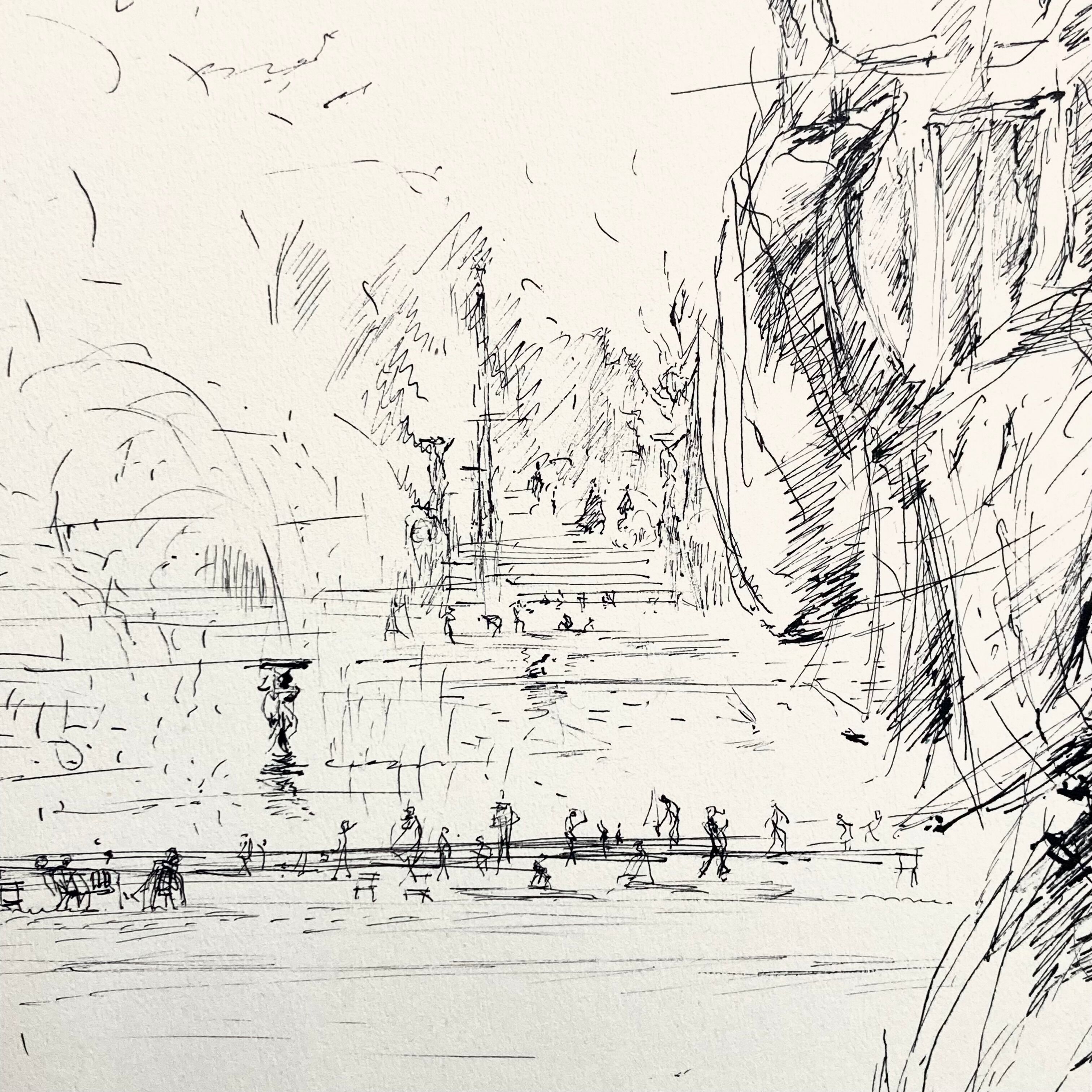 Drawing of the Luxembourg Garden by Eliane Diverly
