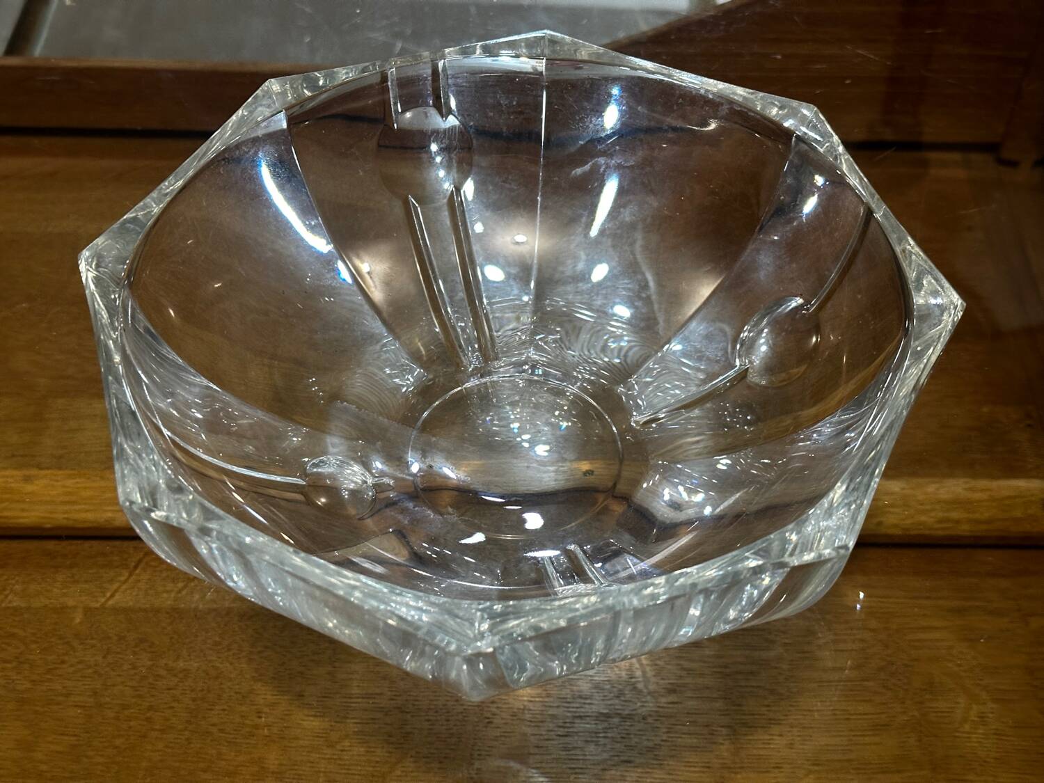 Hexagonal Crystal Bowl / Ashtray Art Deco Period