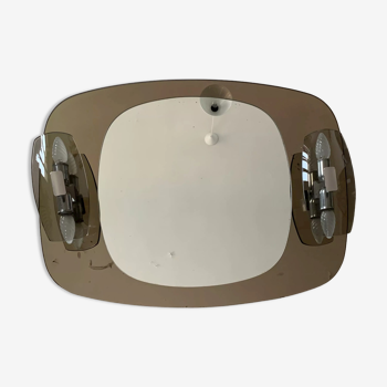 Miroir italien fumé vintage, 78x59 cm