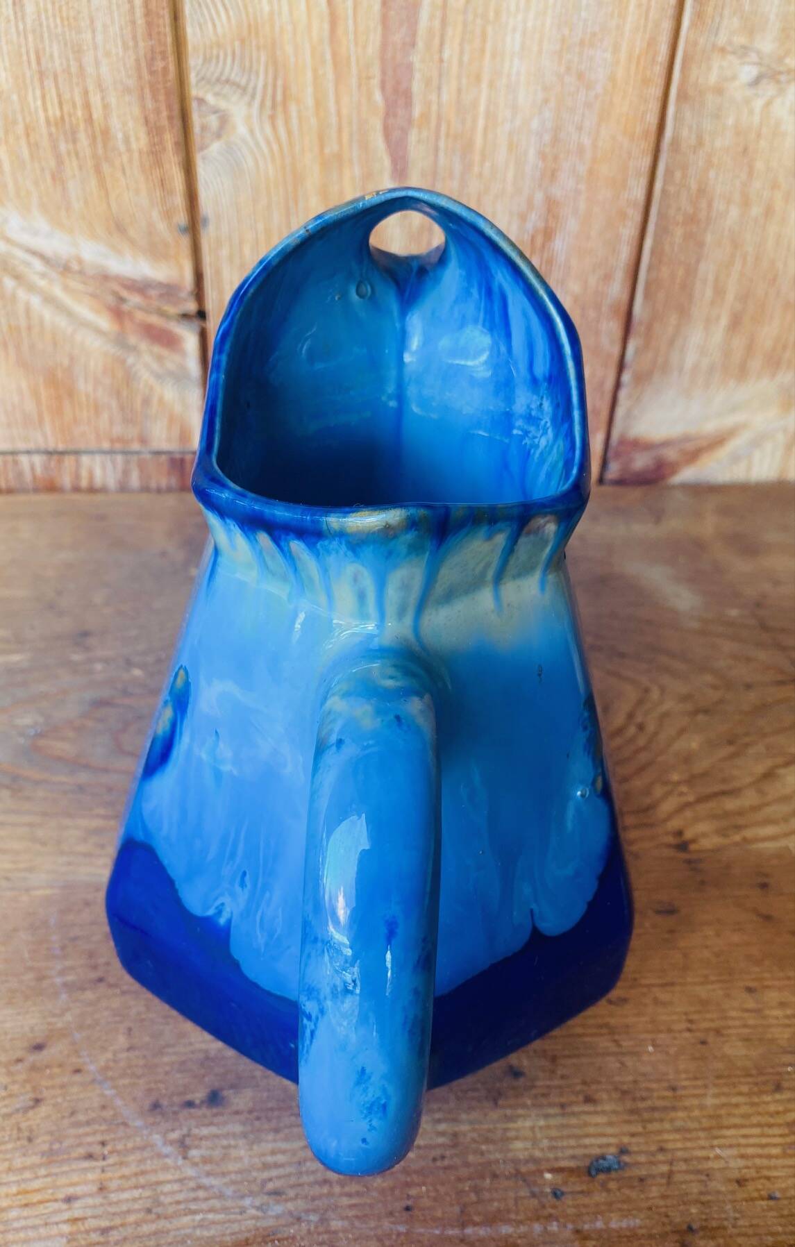 Pichet en grés flammé bleu Art Deco