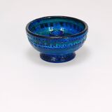 Mid-century candle holder Aldo Londi Bitossi Rimini Blue enamel, 1950s