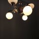 Art Deco Chandelier in Czech Brass with Cream Glass, 1920s