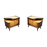 Pair of vintage bedside compass feet