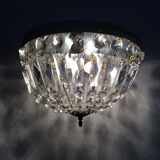 Old crown ceiling, half basket with 2 glass lights. Year 60