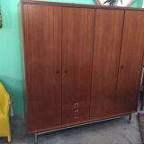 1960 plating chrome legs teak Cabinet