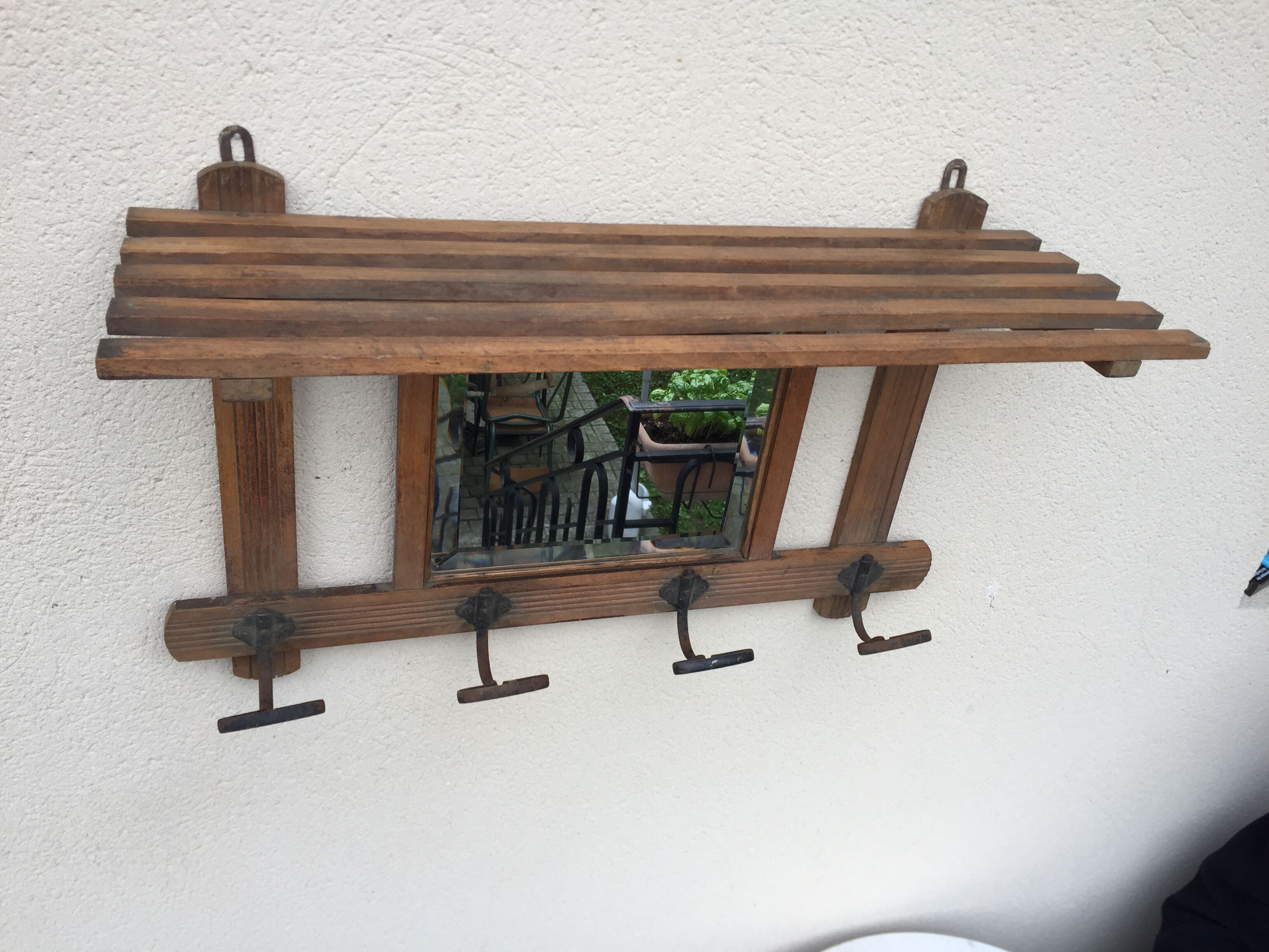 Door wall coats with mirror vintage 1940/1950