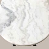 Oval marble and cast iron bistro table