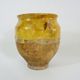 Glazed yellow confit pot, south west of France. Pyrenees XIXth