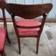 Pair of vintage English mahogany chairs, woven in red