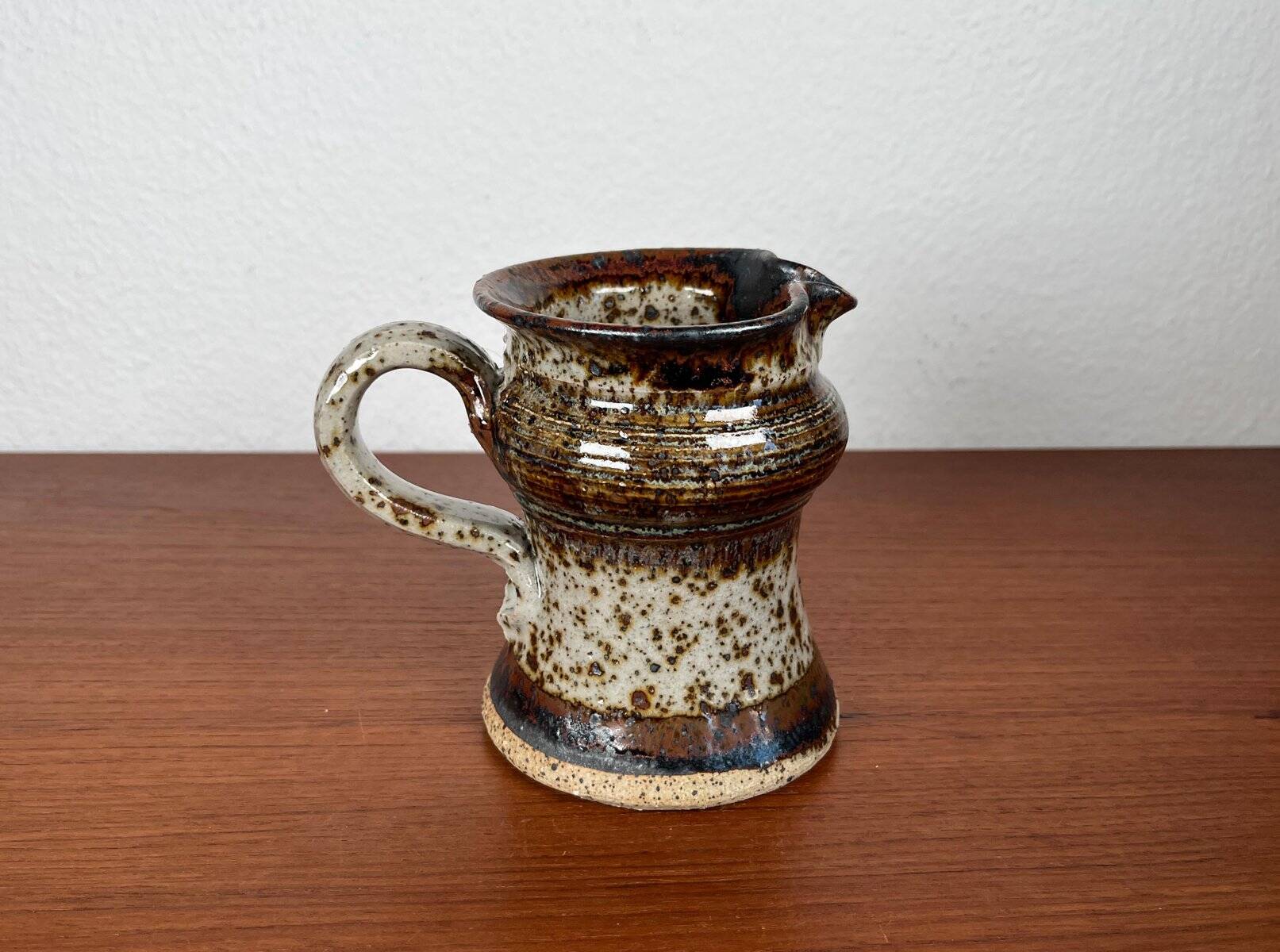 Ceramic workshop carafe vase from mid-century Danish design by Erik Askholm, 1960s.