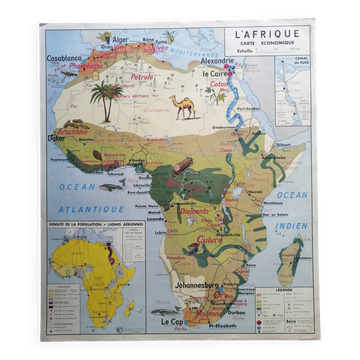 Vintage school map mdi: Africa-Europe economic.