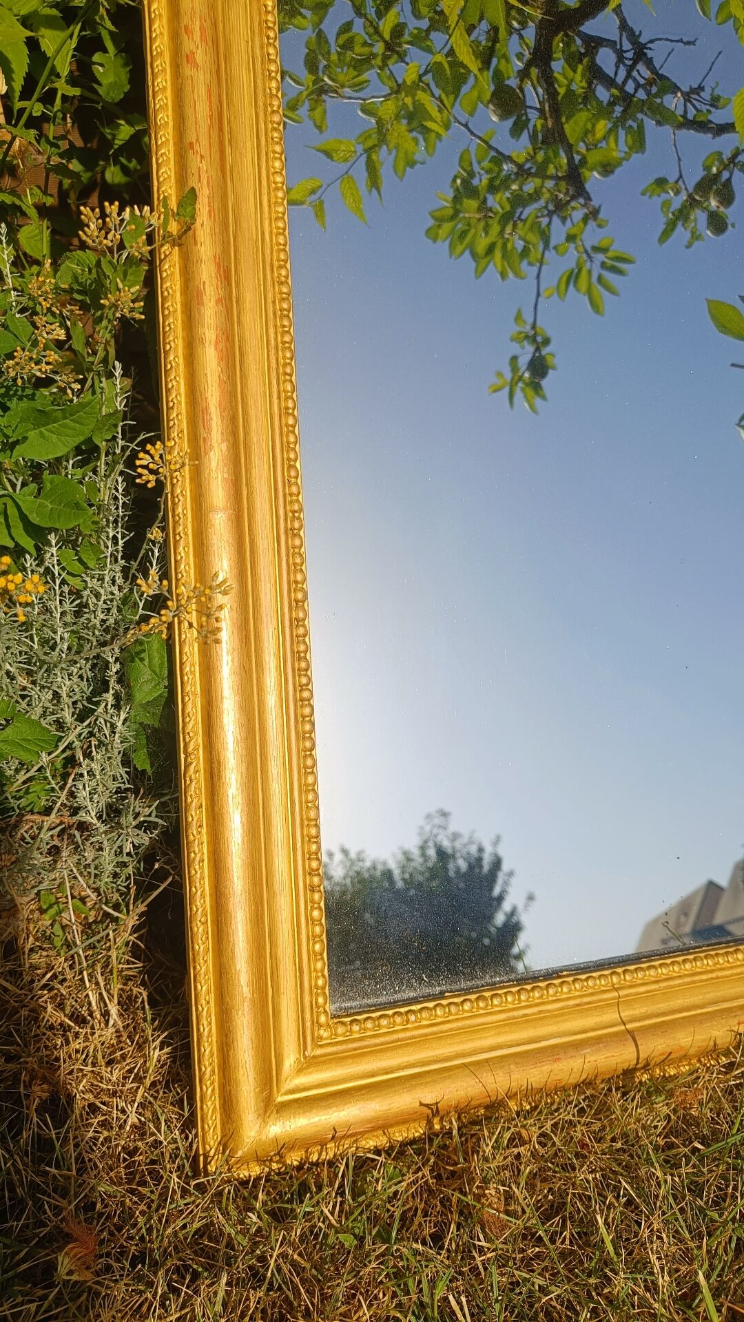 Antique gilded patinated Louis-Philippe mirror