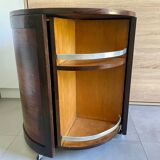 Art Deco rotating round bar in two-tone wood
