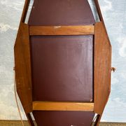 Wall mirror with brass detail and leather mounting, Vetreria Andreini, Ravenna, Italy, 1950s