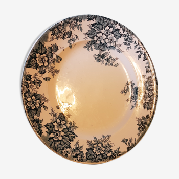 Round dish in earthenware decor Marie Louise