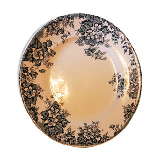 Round dish in earthenware decor Marie Louise
