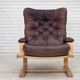 1970s, Scandinavian adjustable armchair, furniture leather, bentwood.
