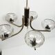 See Delmas chandelier, 5 branches, black and gold, transparent glass, 1960