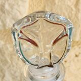 Set, vintage crystal whiskey decanter with 6 glasses, by Luigi Bormioli, circa 70's