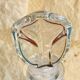 Set, vintage crystal whiskey decanter with 6 glasses, by Luigi Bormioli, circa 70's