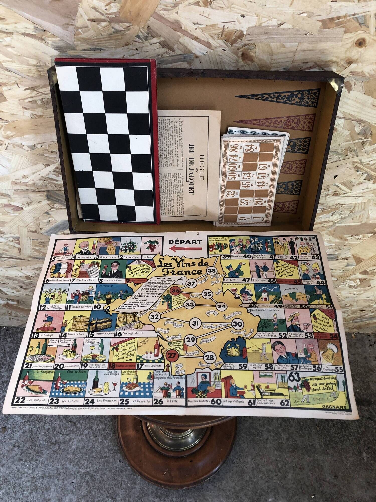 Old board game game goose ladies lotto dwarf yellow toy vintage