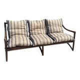 Vintage 3 seater bamboo sofa – bohemian / safari style with cushion