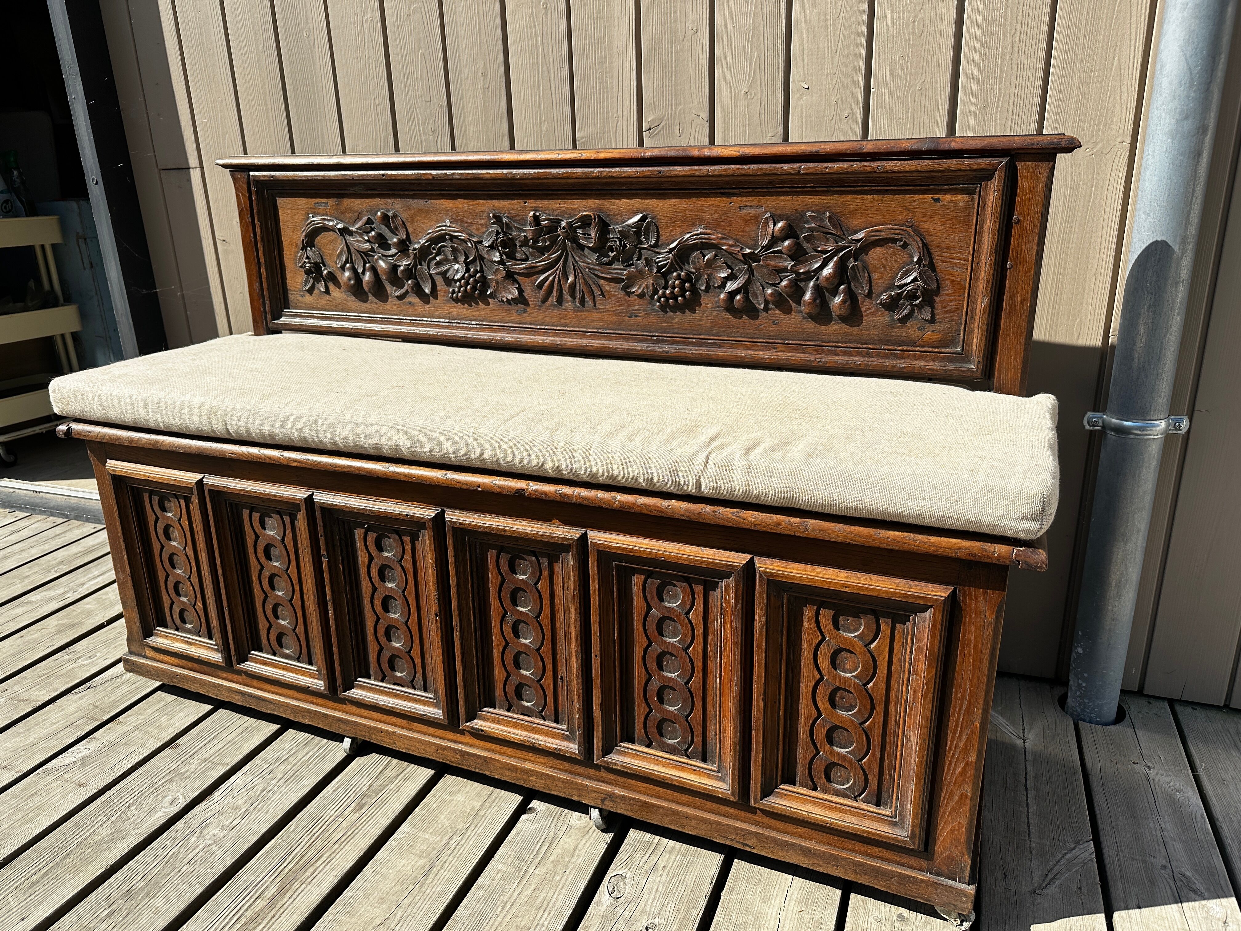 17th Century Oak Chest-Bench