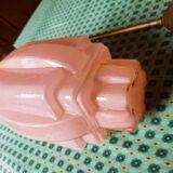 Art Deco pendant lamp in pink glass