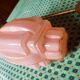 Art Deco pendant lamp in pink glass