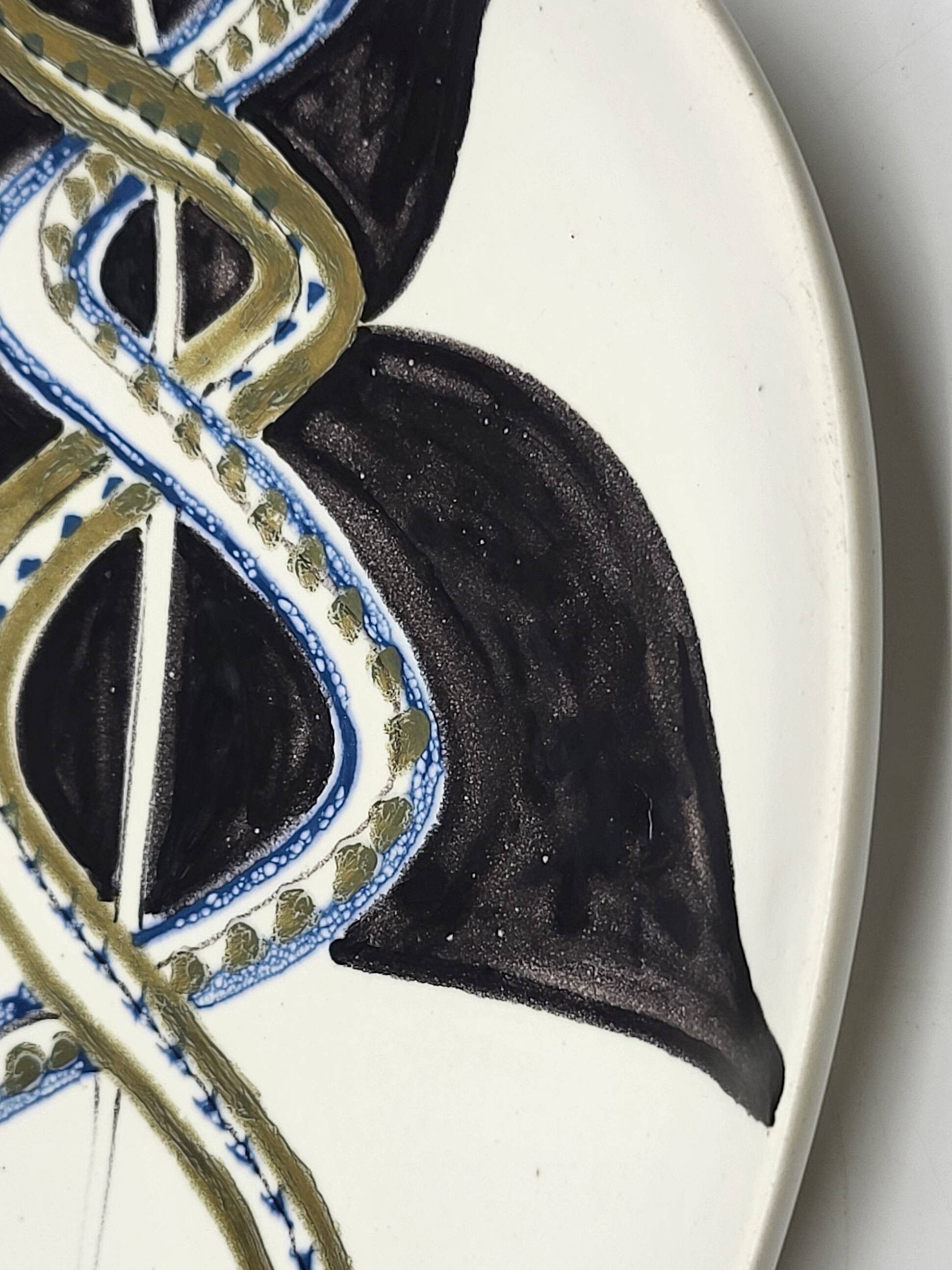 Cup Vide Poche Roger Capron Serpents decor ceramic France 1950