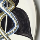 Cup Vide Poche Roger Capron Serpents decor ceramic France 1950