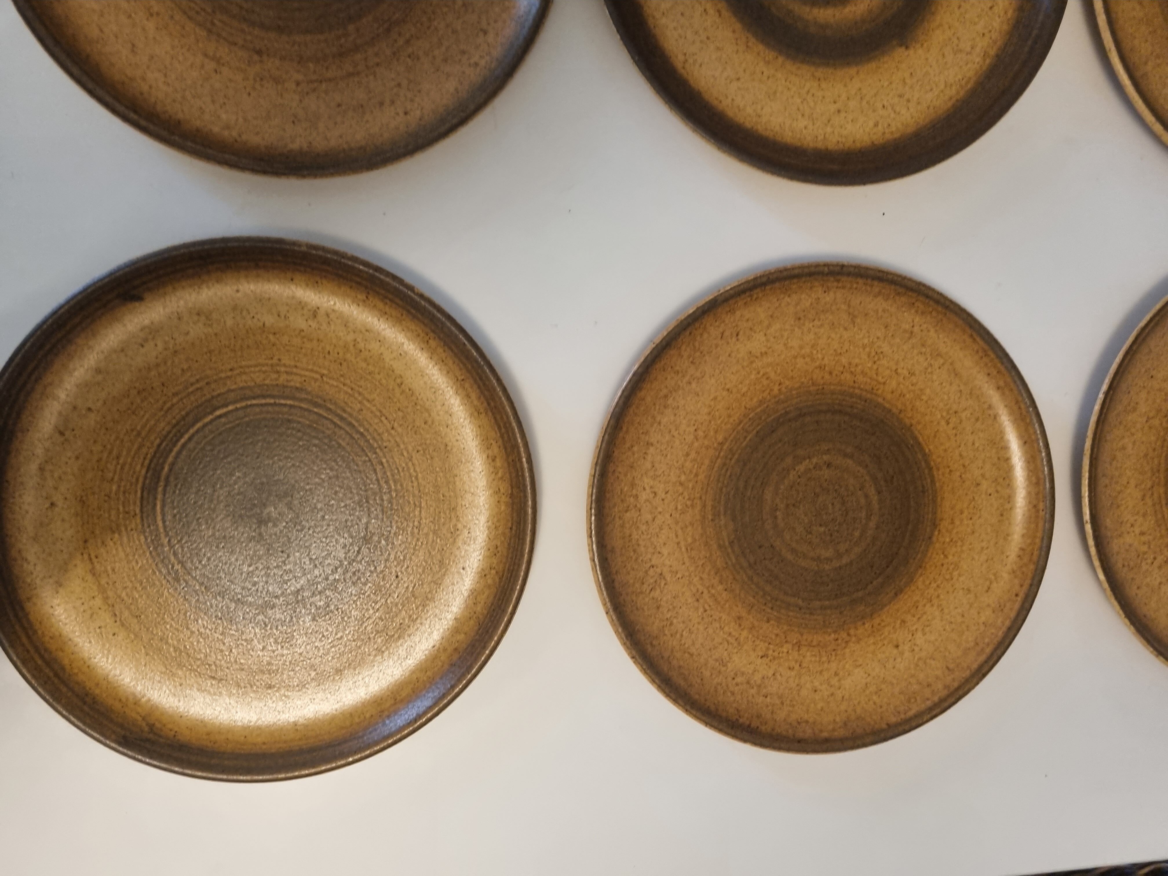 6 flat plates in Longchamp stoneware